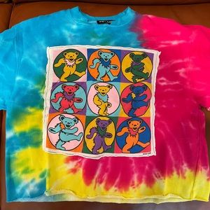 Grateful Dead cropped tie dye t shirt